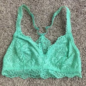 Sea foam green lace bralette